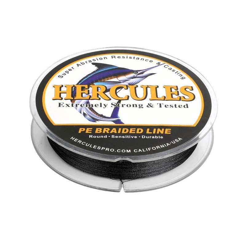 HERCULES Super Strong 100M 109 Yards Braided Fishing Line 100 LB Test for Saltwater Freshwater PE Braid Fish Lines 4 Strands - Black, 100LB (45.4KG), 0.55MM - Image 4